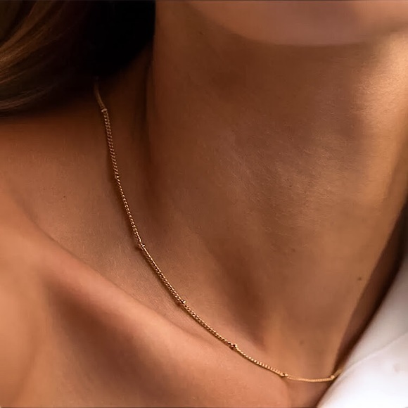 ⚜️𝟯𝟬%𝗢𝗙𝗙 𝗯𝘂𝗻𝗱𝗹𝗲𝘀 𝟯+⚜️ NEW Thin Beaded Chain Stainless Steel Necklace - Picture 3 of 14